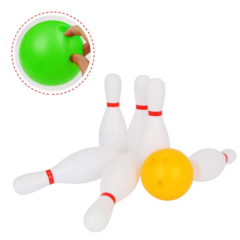 Liberry Kids Bowling Set, 10 Plastic Toy Bowling Pins & 2 Balls, Toddler Indoor Outdoor Sports Games, Educational Birthday Gifts for Boys Girls Ages 2 3 4 5 (White) - Image 3